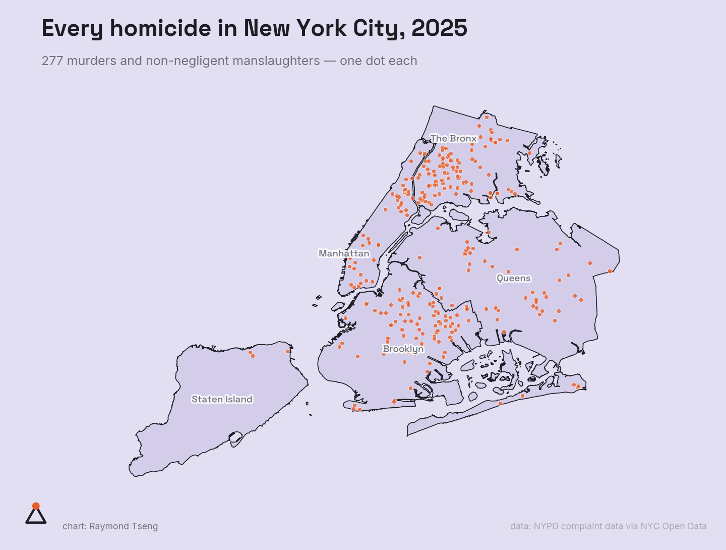 Every homicide in New York City, 2025